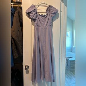 Astr Lavender Maxi Dress with Puff Sleeves
